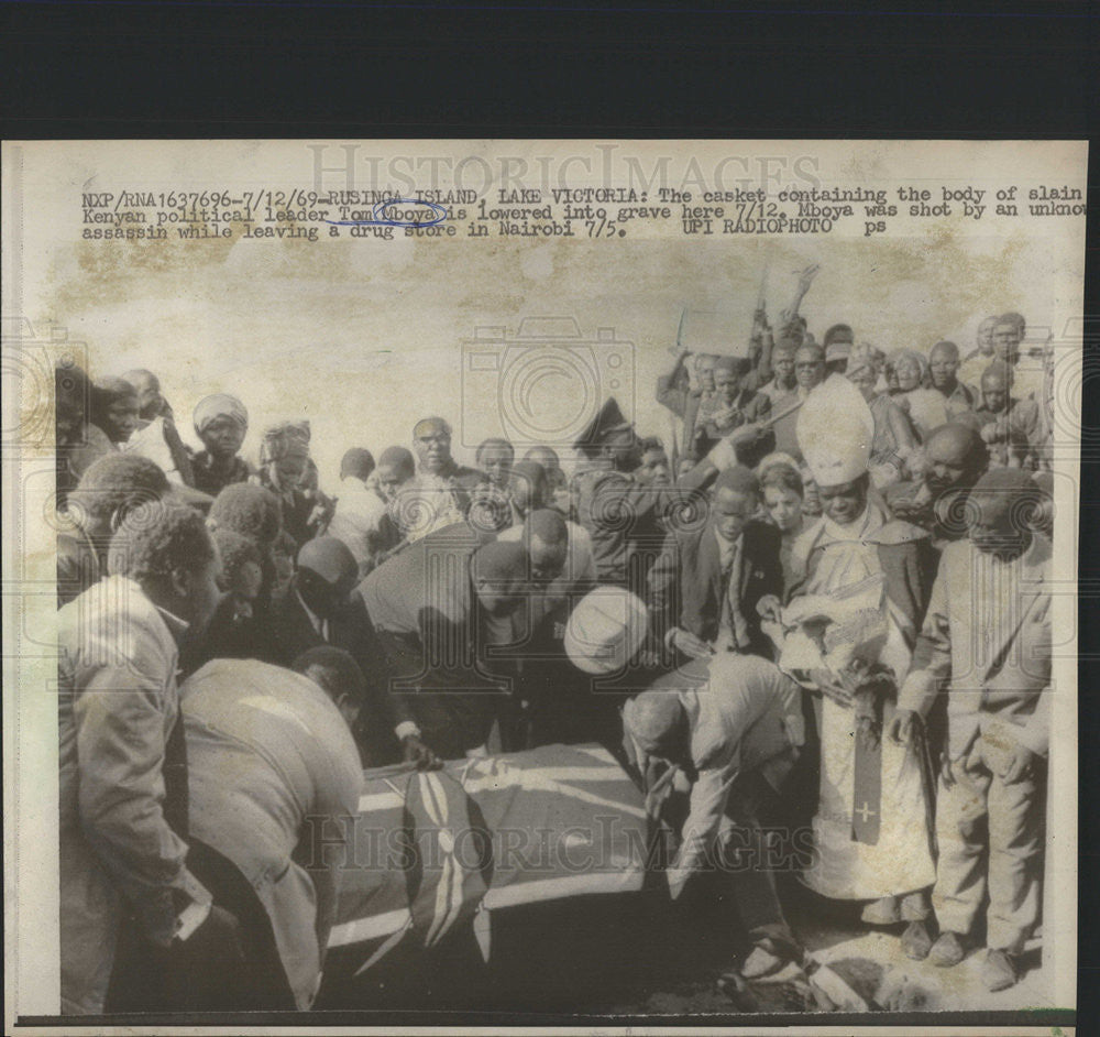 1969 Press Photo Tom Mboya Kenyan African State Politician Funeral - Historic Images