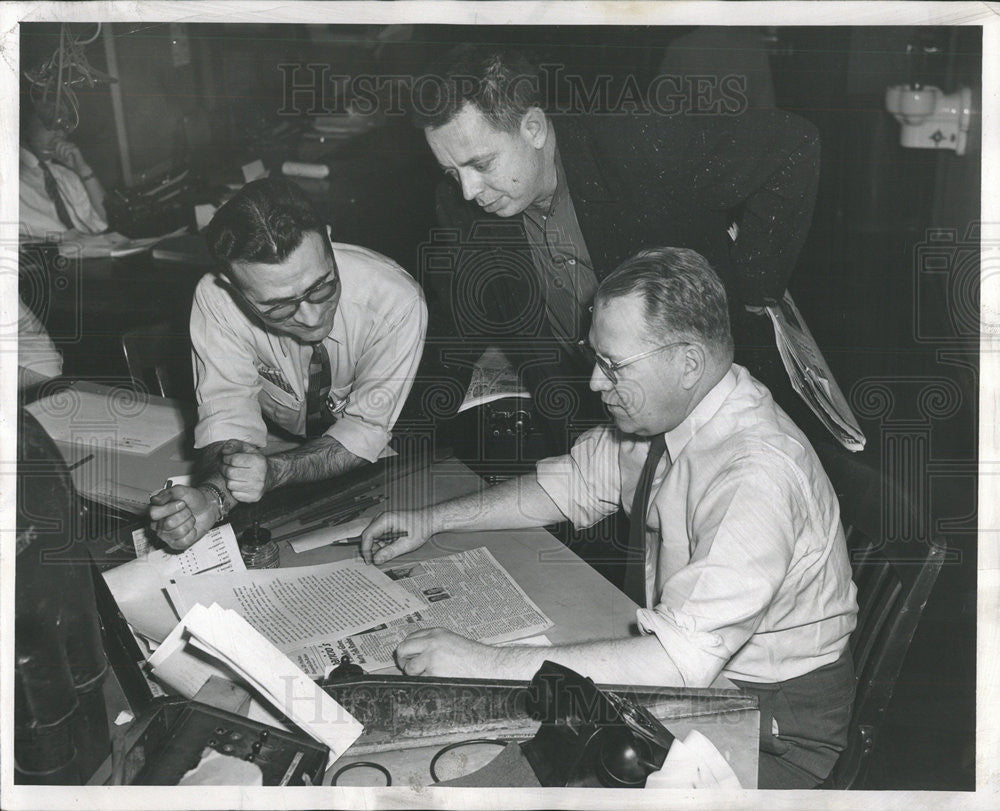 1956 Press Photo Seymour Shub Jack Griffin and Bruce Morrospn Richard Hackenberg - Historic Images