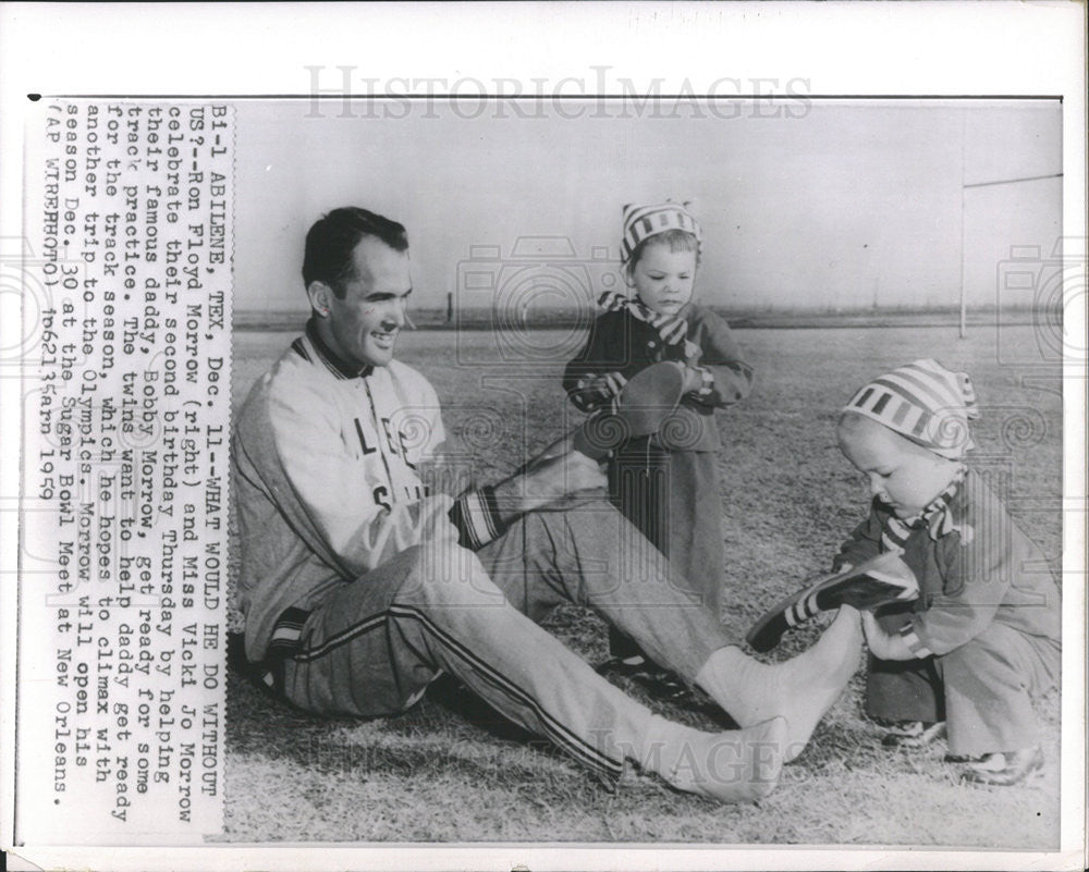 1959 Press Photo Ron Floyd Morrow and Miss Vicki Jo Morrow  Bobby Morrow - Historic Images