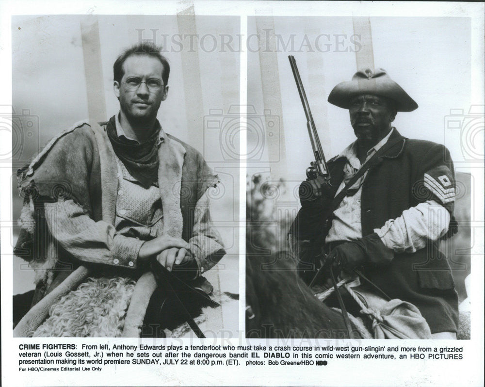 1990 Press Photo Anthony Edwards Louis Gossett Junior Actors El Diablo - Historic Images