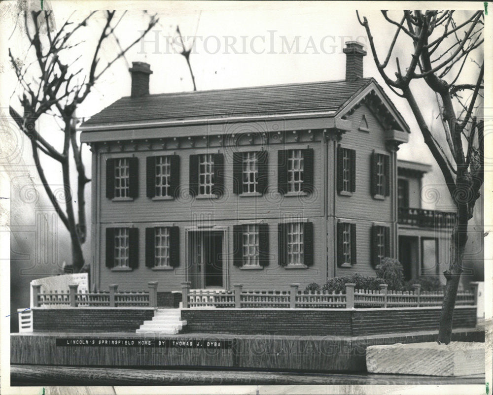 1973 Press Photo Scale model Of Abe Lincoln&#39;s Springfield home - Historic Images