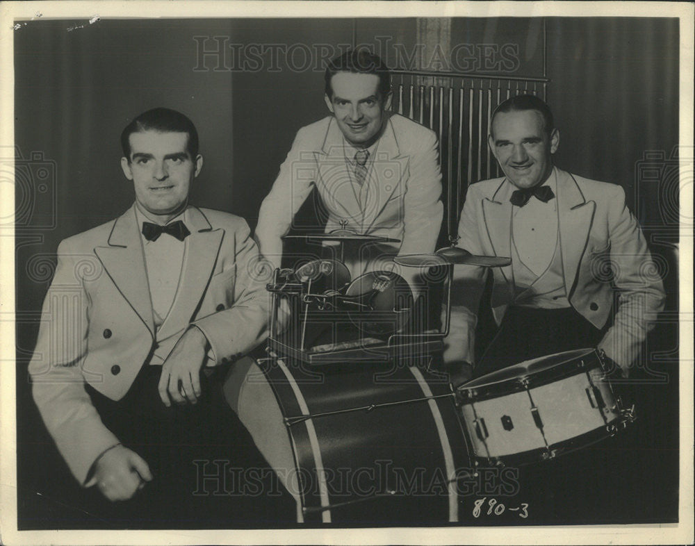 1936 Press Photo Tom Waring,Fred Waring, Poley McClintock ,band - Historic Images