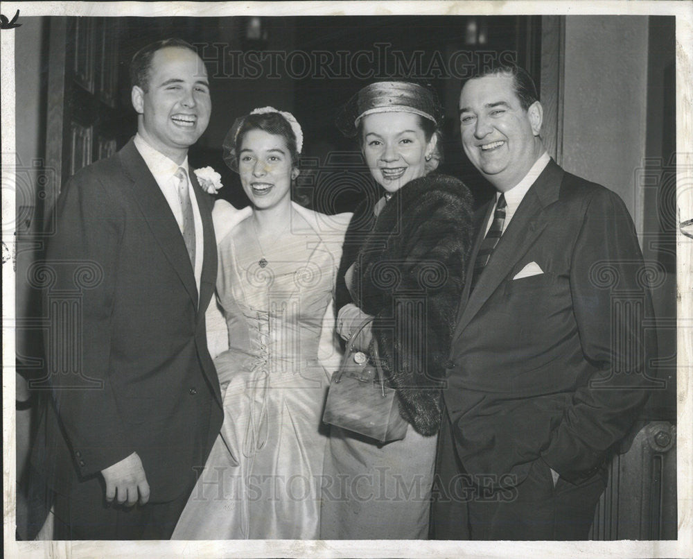 1956 Press Photo Don Bowey Jr,Ann Bowey,Mrs and Mr Bowey - Historic Images