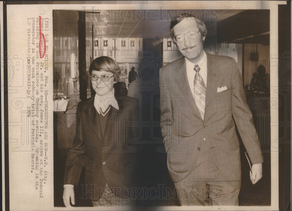 1976 Press Photo US Atty James Browning Jr and son James III - Historic Images