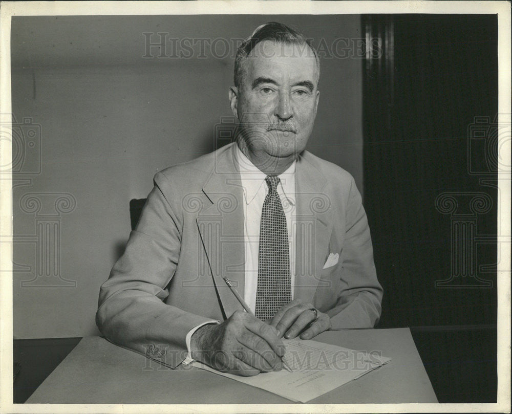 1938 Press Photo Brig. Gen. Manus McCloskey County Hospital Warden - Historic Images