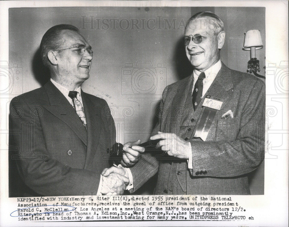 Press Photo Henry Riter III Harold McClellan National Association Manufacturers - Historic Images