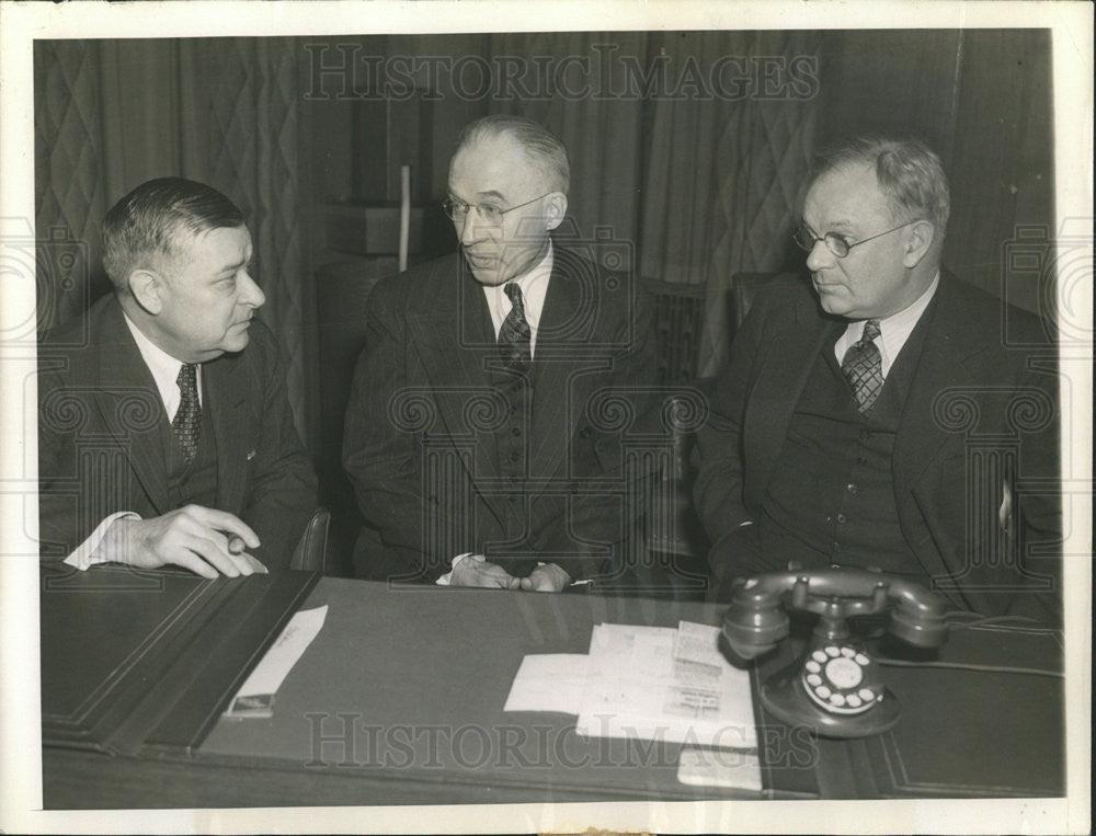 1940 Press Photo John Brennan John McCarthy Chester Sturtevant Chicago Trade - Historic Images