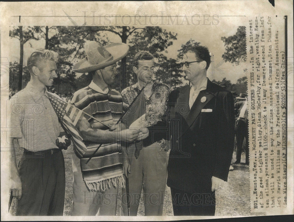 1951 Press Photo Stan Dudas,Jimmy Dorset,Morris Williams,Glenn McCarthy - Historic Images