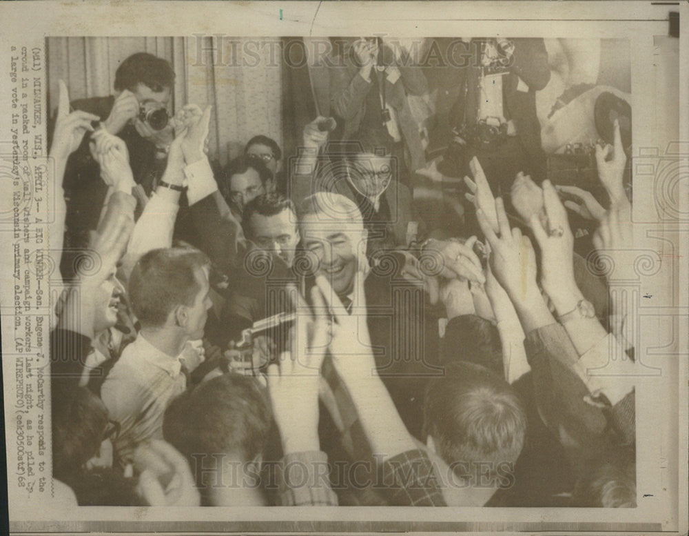 1968 Press Photo Senator Eugene J McCarthy - Historic Images