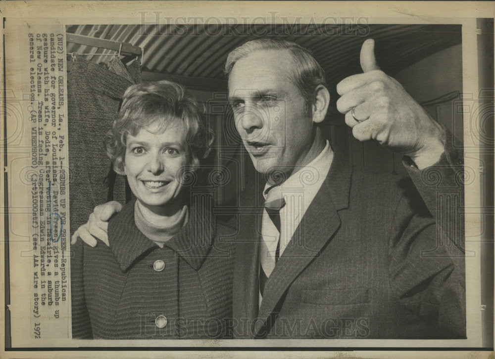 1972 Press Photo Republican candidate for governor of Louisiana David Treen - Historic Images