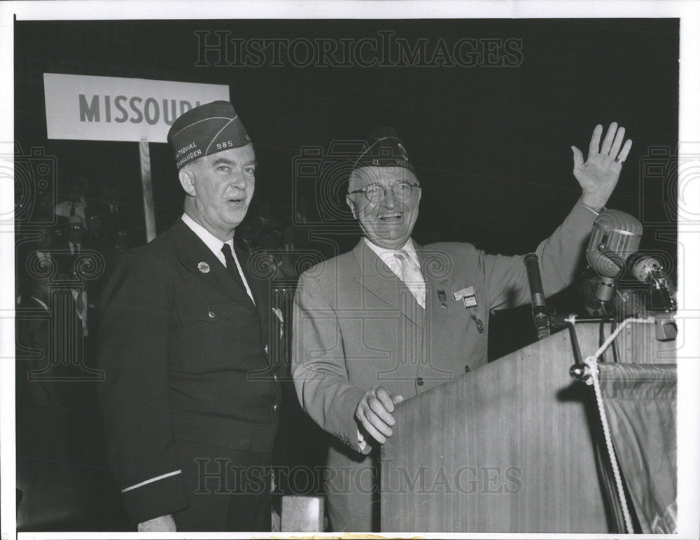 1958 Press Photo President Harry S. Truman and John Reason, Jr., American Legion - Historic Images