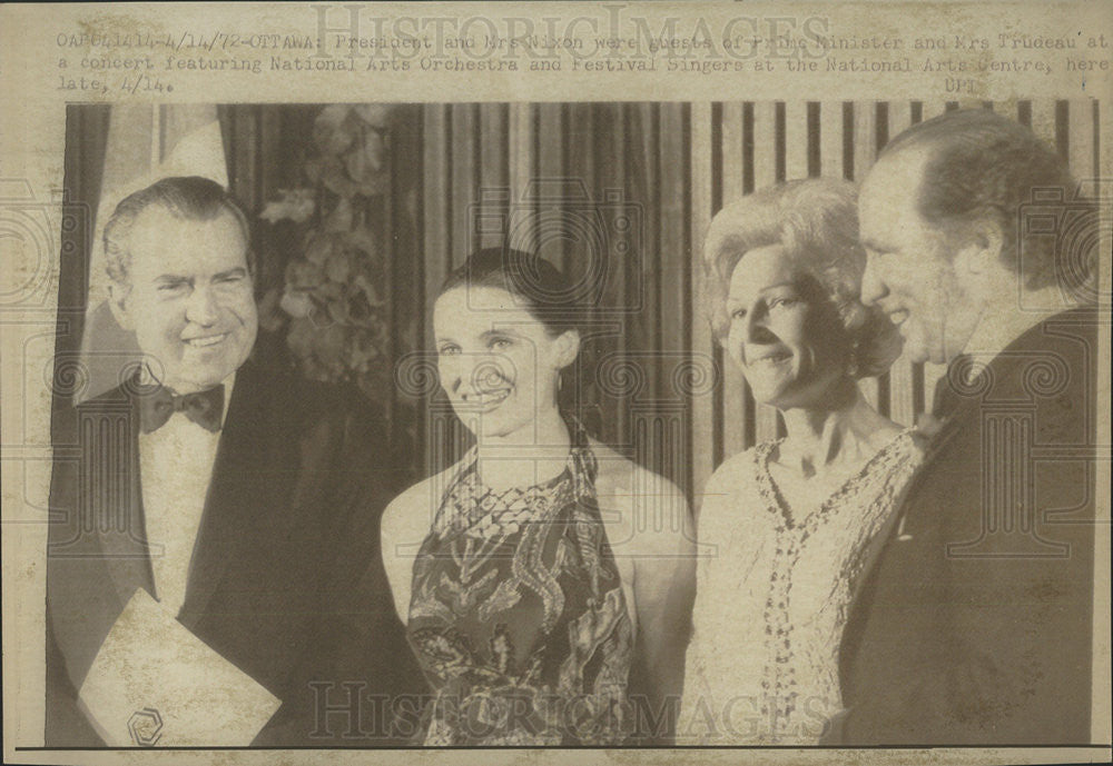 1972 Press Photo President and Mrs. Nixon with Prime Minister and Mrs. Trudeau - Historic Images