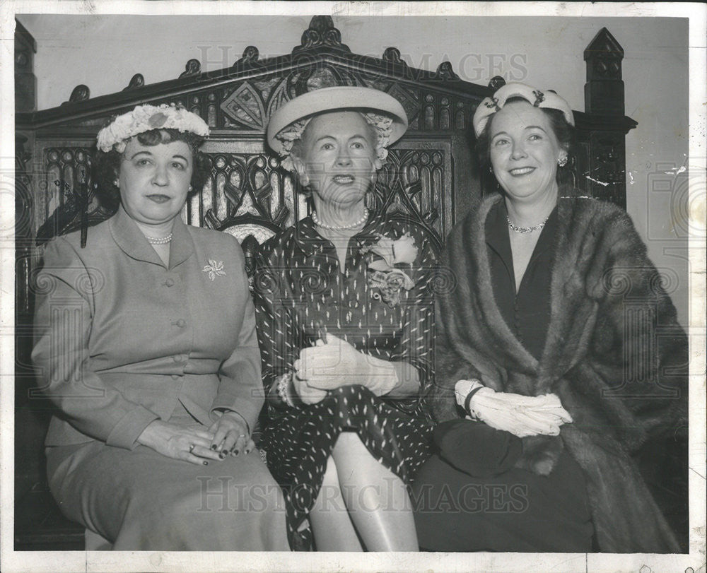 1956 Press Photo Mrs. Irving Hull, Mrs. Urban Lavery, Mrs. J. Fitzgerald - Historic Images