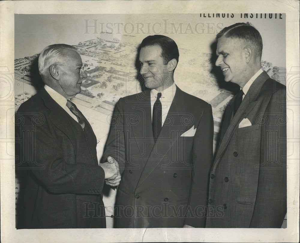 1952 Press Photo Dr. John Theodore Rettaliata, James D. Cunningham, Dr. H. Heald - Historic Images