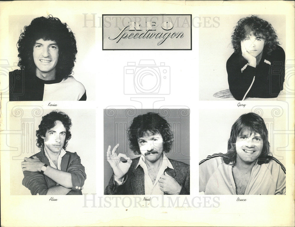 1985 Press Photo Reo Speedwagon: Kevin, Gary, Alan, Neal, Bruce - Historic Images