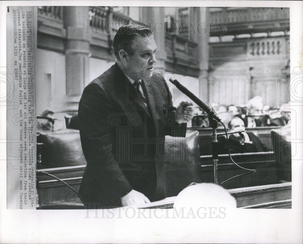 1964 Press Photo Rep. Fred Brannon giving a speech - Historic Images