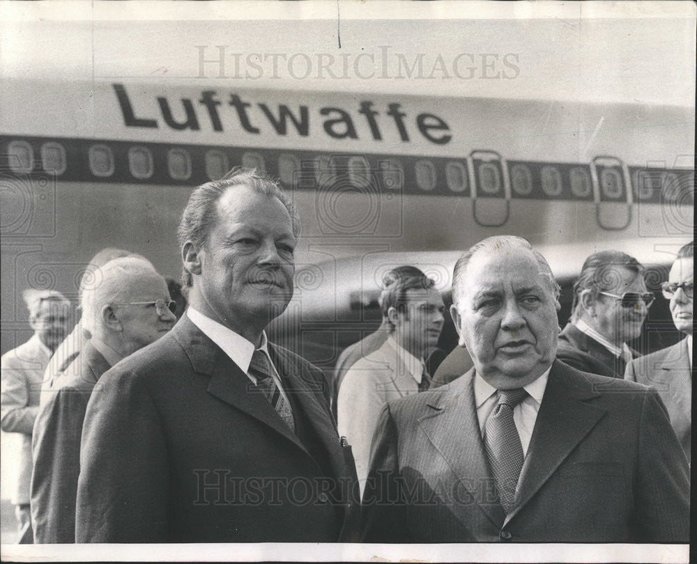 1973 Press Photo WILLY BRANDT GERMAN POLITICIAN MAYOR DALEY - Historic Images