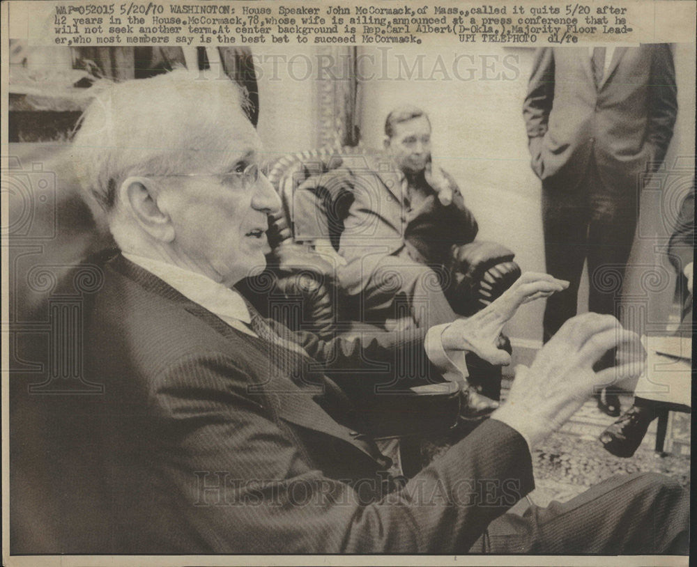 1970 Press Photo John William McCormack American politician House Speaker - Historic Images