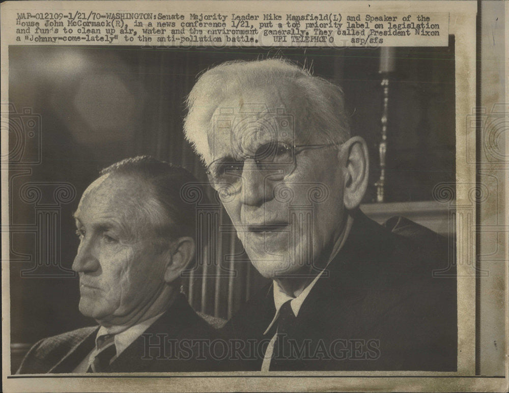 1970 Press Photo JOHN MCCORMACK AMERICAN POLITICIAN BOSTON SPEAKER HOUSE - Historic Images