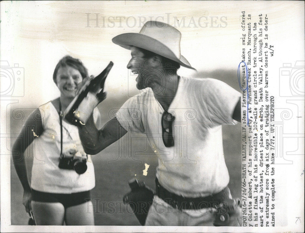 1966 Press Photo Jean Pierre Marquant 102 Mile Trek Death Valley - Historic Images
