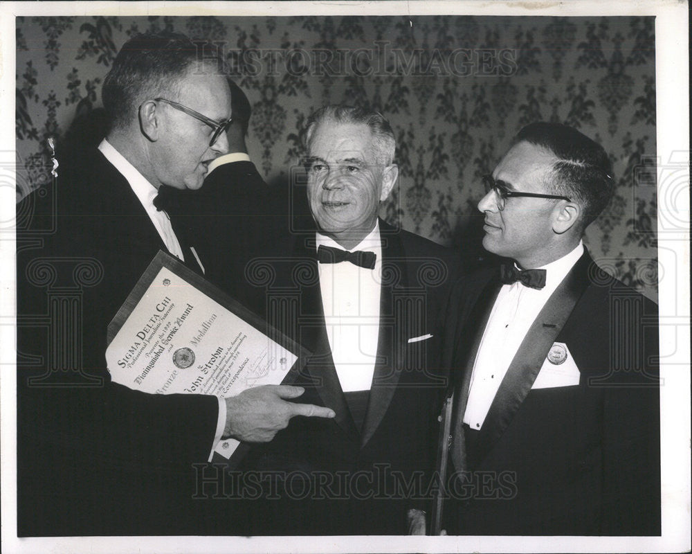 1959 Press Photo John Martin journalism professor Florida University win award - Historic Images