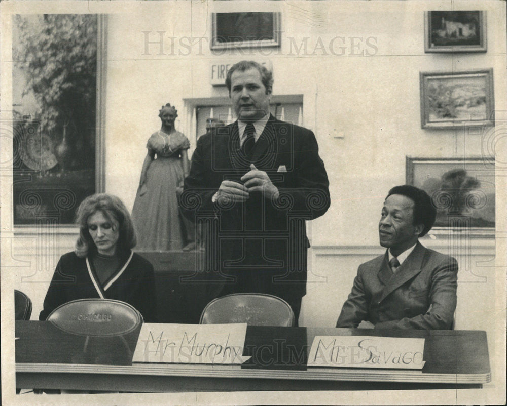 1970 Press Photo Morgan Francis Murphy US Representative Illinois Gus Savage - Historic Images