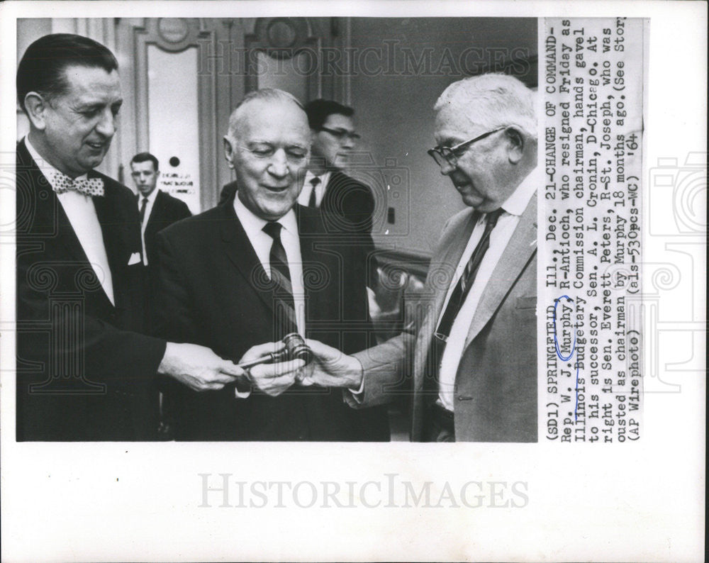 1964 Press Photo REP. W.J. MURPHY ILLINOIS BUDGETARY CHAIRMAN SEN. A.L. CRONIN - Historic Images