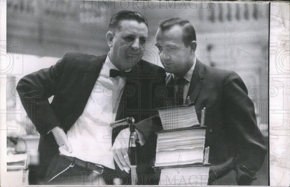 1963 Press Photo WJ Murphy Republican floor Leader Antioch Clyde Chote Illinois - Historic Images