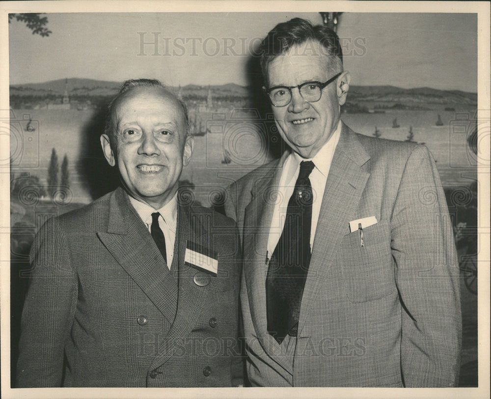 1955 Press Photo Robert E. Murphy Giovanni Sartorio Italy Chicago Contractors - Historic Images