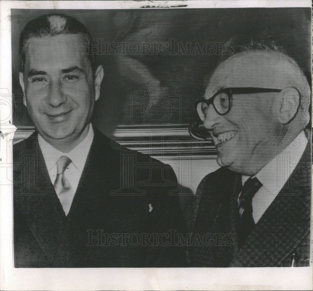 1963 Press Photo Aldo Moro Italian Premier Designate Pietro Nenni Marxist - Historic Images