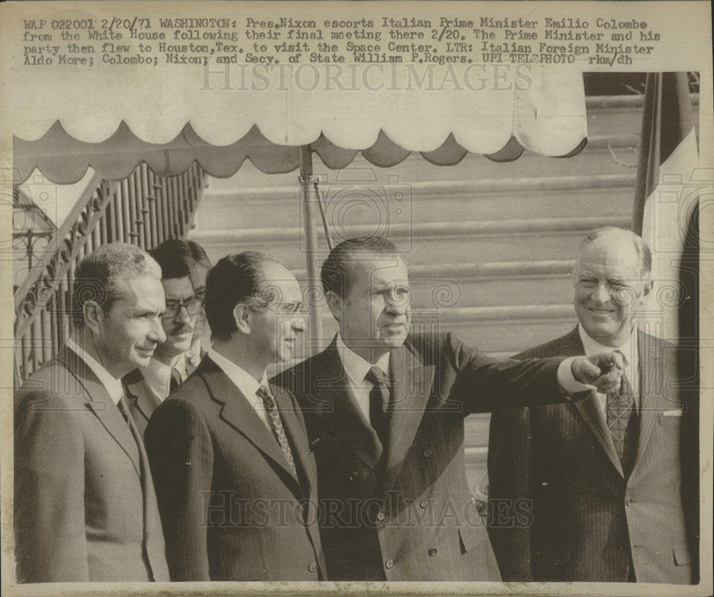 1971 Press Photo ITALIAN  PRIME MINISTER EMILIO COLOMBO PRESIDENT. NIXON - Historic Images