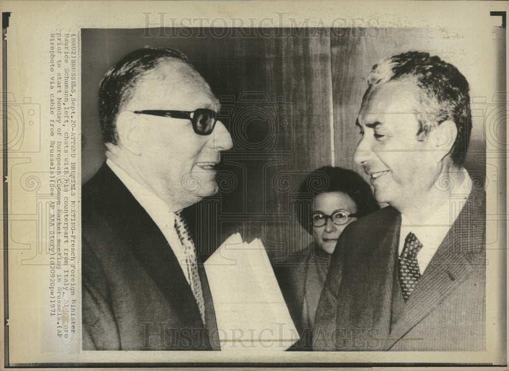 1971 Press Photo ALDO MORO ITALIAN PRIME MINISTER FRENCH FOREIGN MAURICE - Historic Images