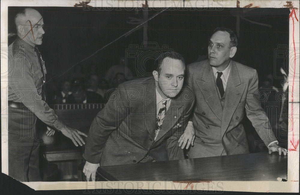 1948 Press Photo Glenn Marsh Murder Trial Grant Muhrlein Rockford Illinois - Historic Images