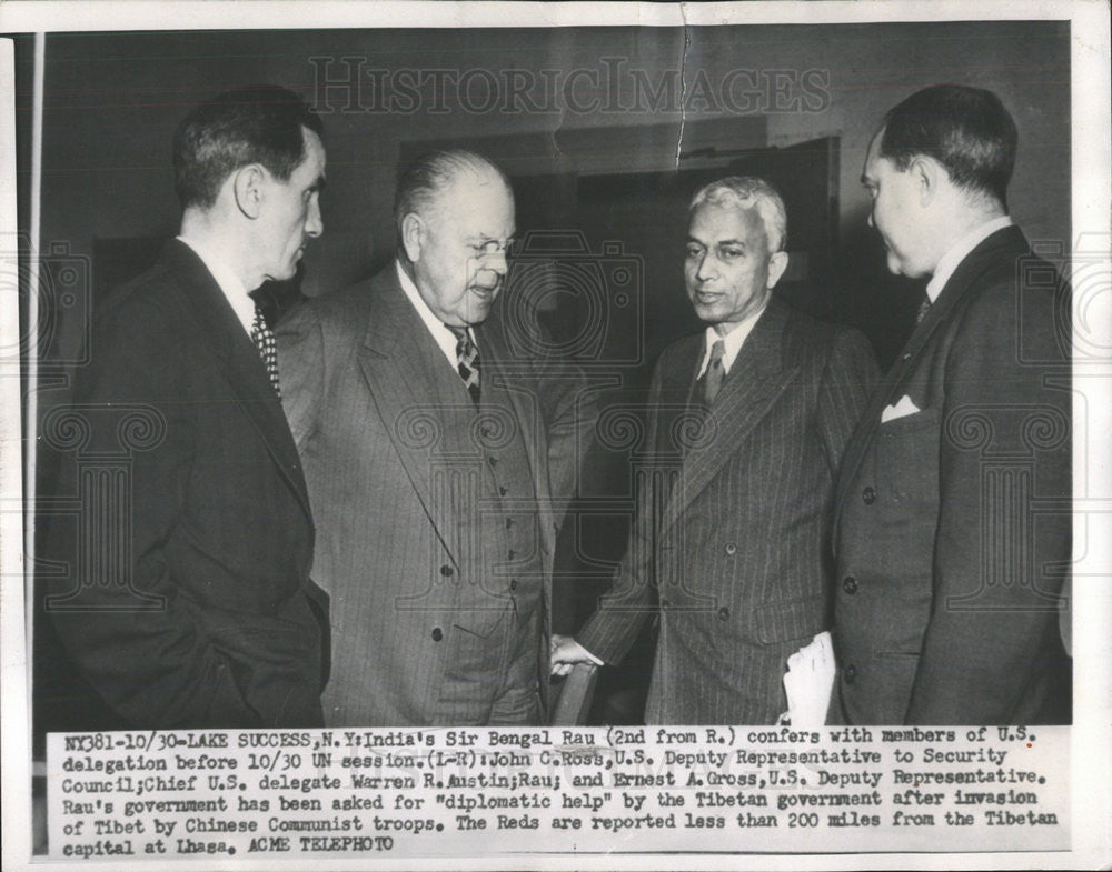 1950 Press Photo Sir Bengal Rau India Statesman Diplomat - Historic Images