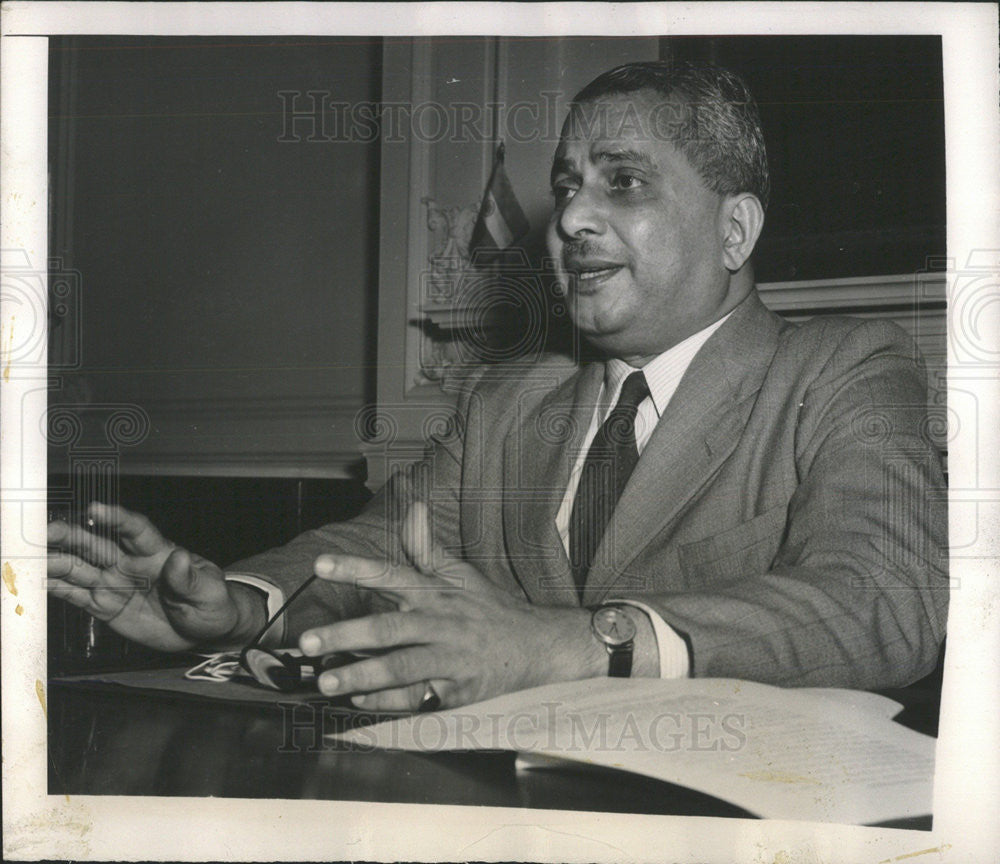 1948 Press Photo Indian Ambassador Sir Benegal Rama Rau Press Conference - Historic Images