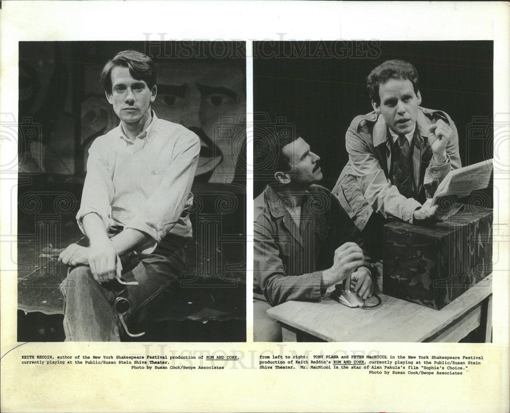 1986 Press Photo Keith Reddin Rum Coke New York Shakespeare Festival - Historic Images