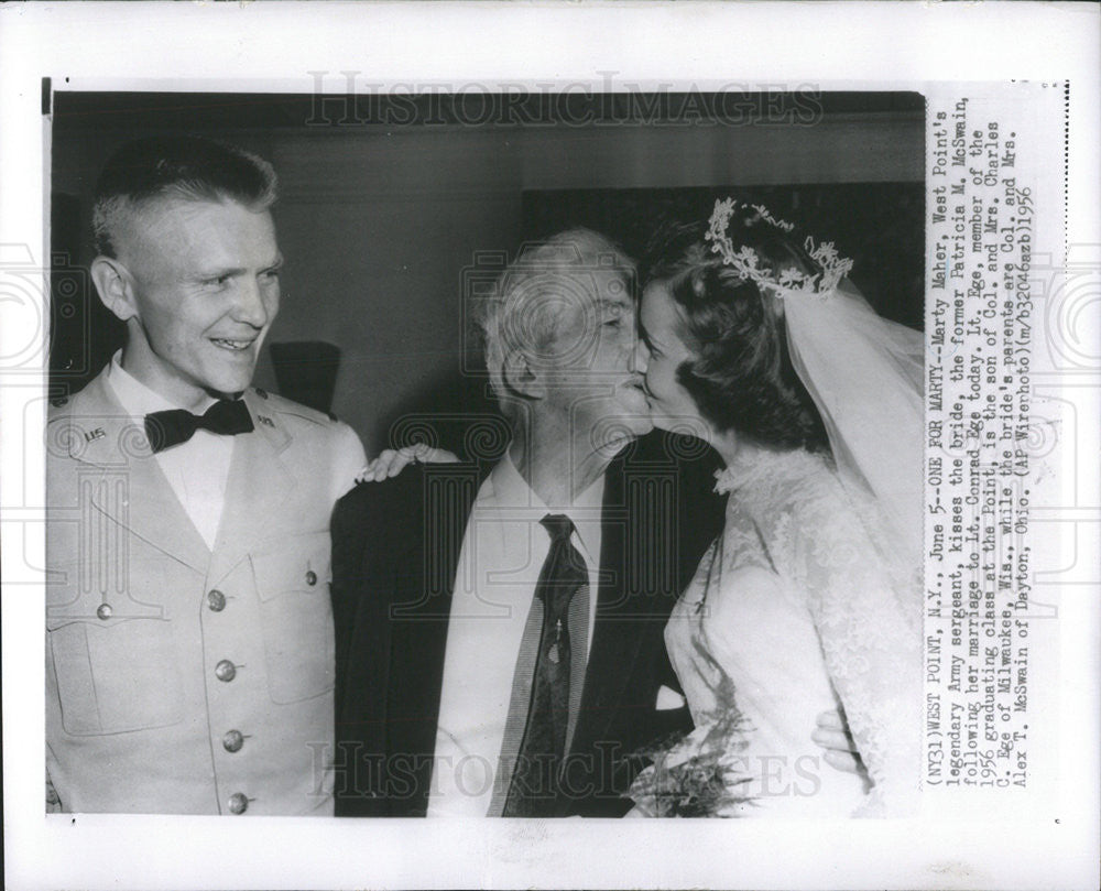 1956 Press Photo Martin Maher US Army Sergeant bride Patricia marries Conrad - Historic Images