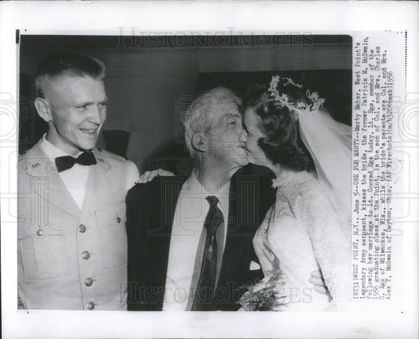 1956 Press Photo Martin Maher US Army Sergeant bride Patricia marries ...