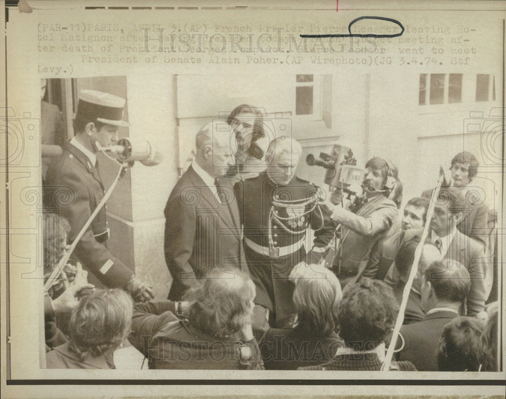 1974 Press Photo French Premier Pierre Mesmer - Historic Images