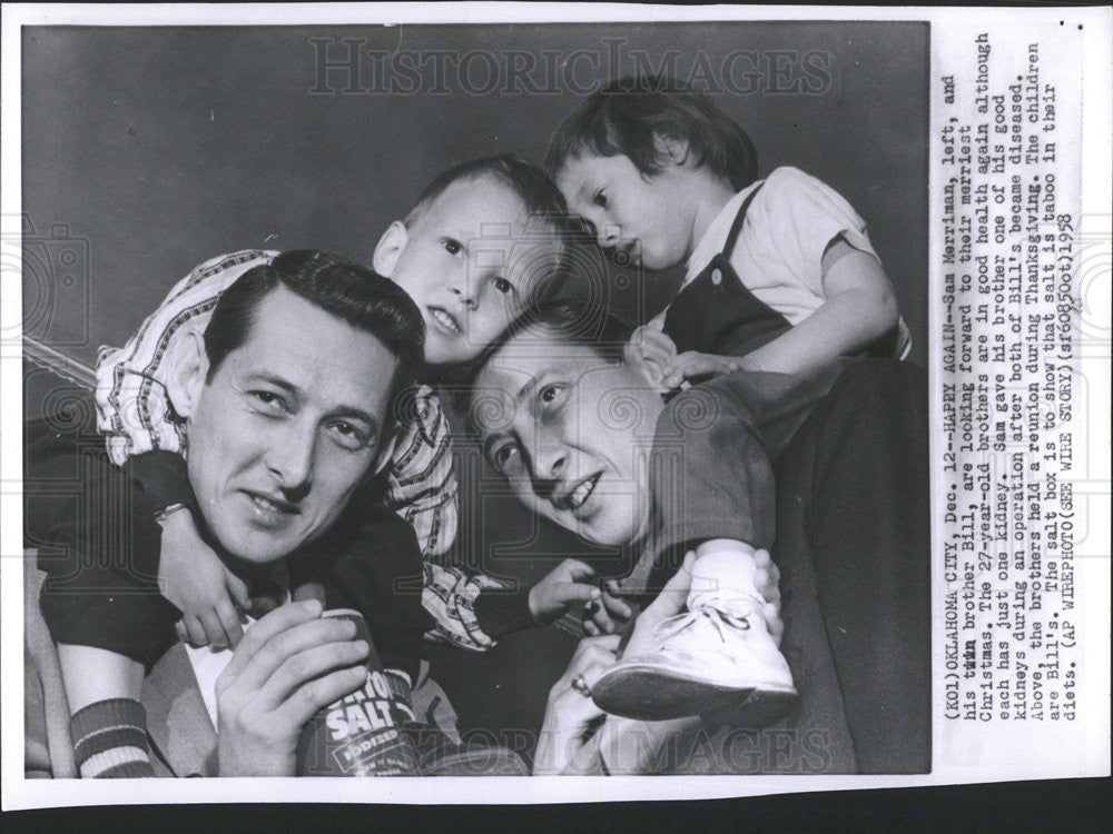 1958 Press Photo Sam Merriman Merriest Christmas - Historic Images