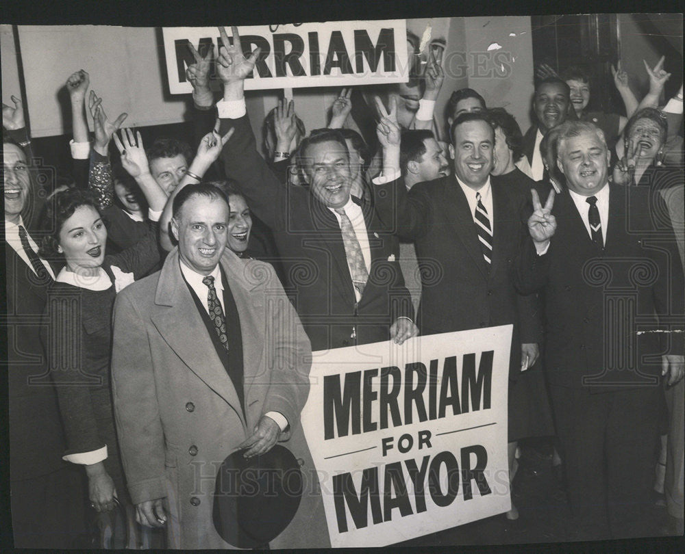 1955 Press Photo Robert E Merriam Mayor GOP Nominee - Historic Images