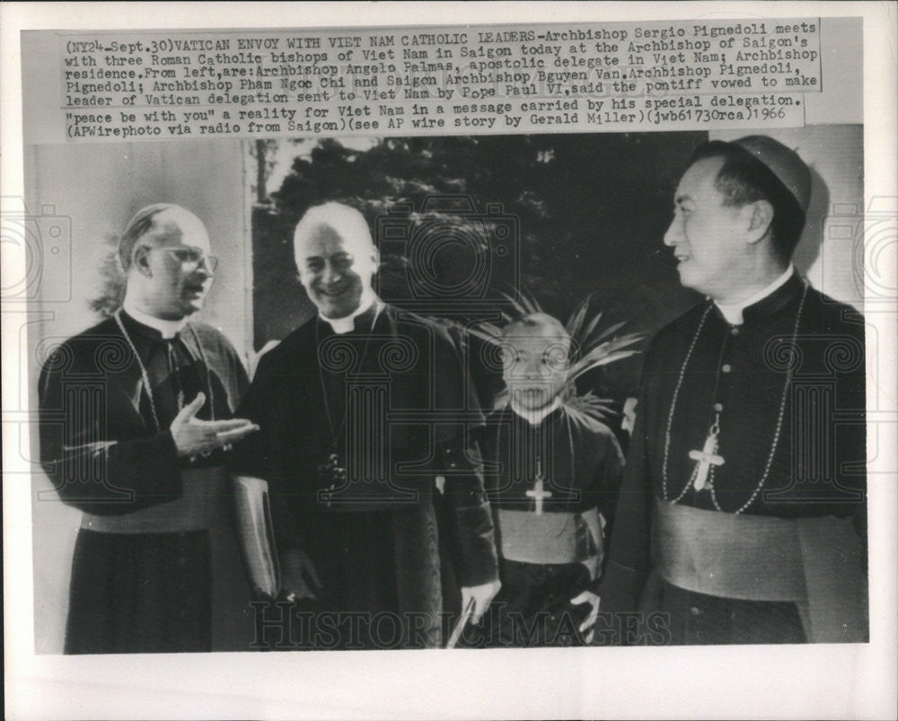 1966 Press Photo Archbishop Sergio Pignedoli Catholic Leader - Historic Images