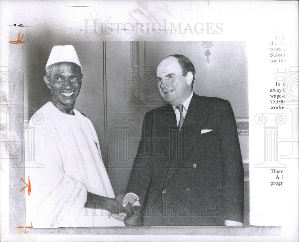 1961 Press Photo SIR MILTON MARGAI PRIME MINISTER SIERRA BRITISH  SECRETARY IAIN - Historic Images