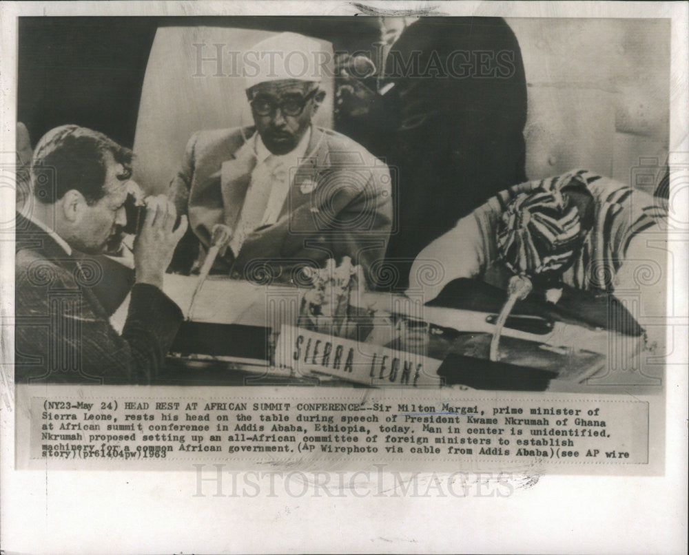 1963 Press Photo Sir Milton Margai Sierra Leonean Politician Prime Minister Mich - Historic Images