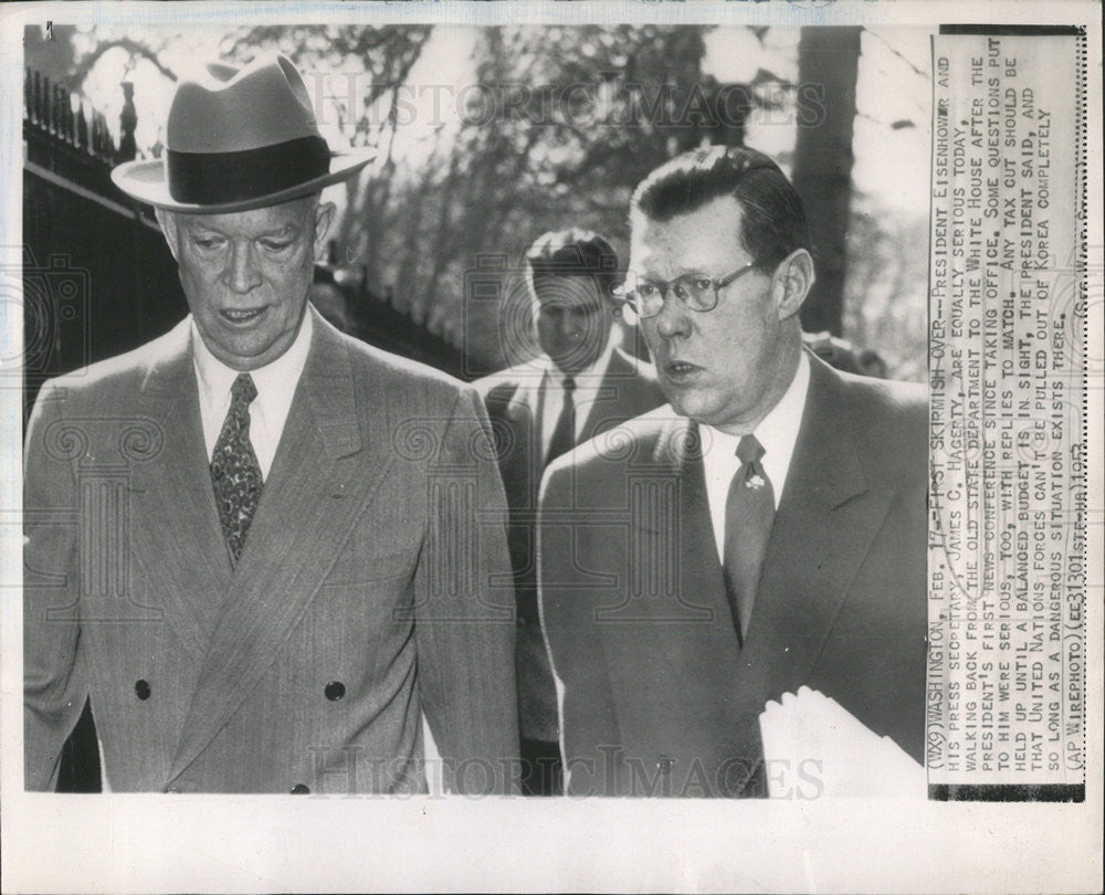 1953 Press Photo President Eisenhower Old State Department - Historic Images