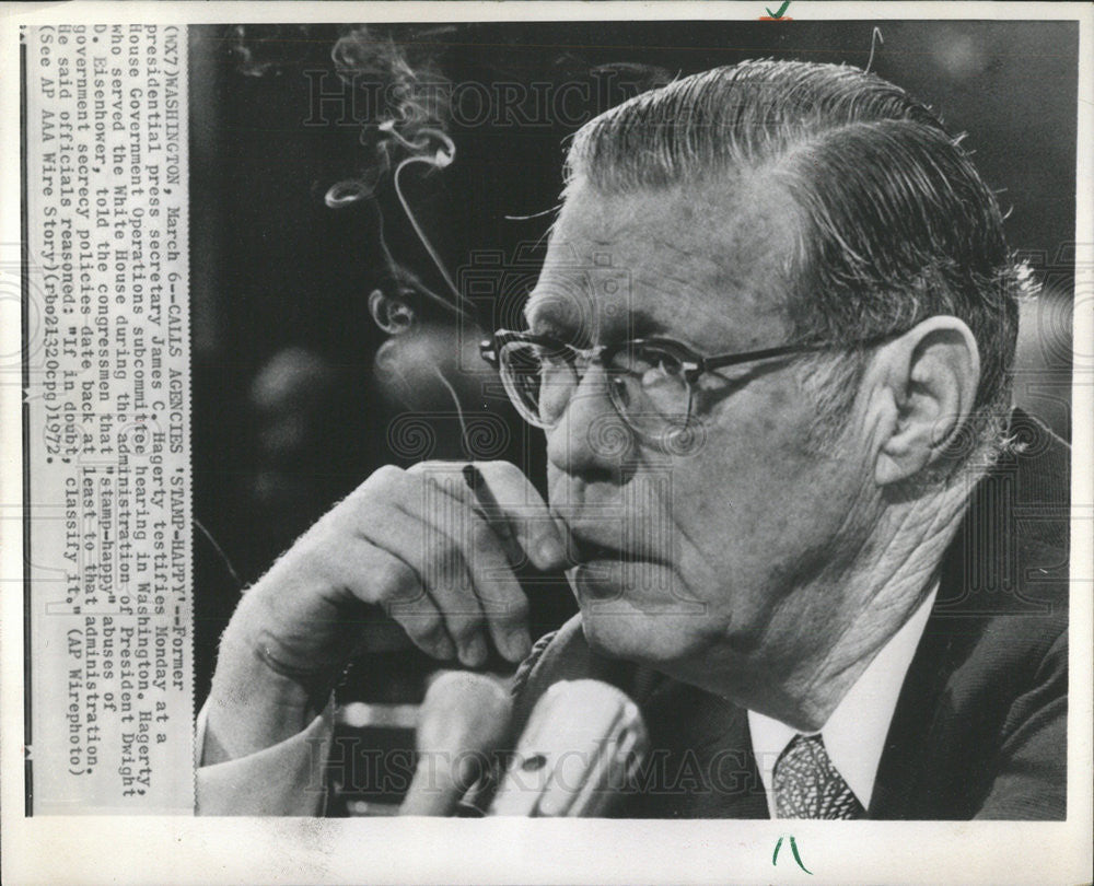 1972 Press Photo James C. Hagerty United States Government Adviser Secretary - Historic Images