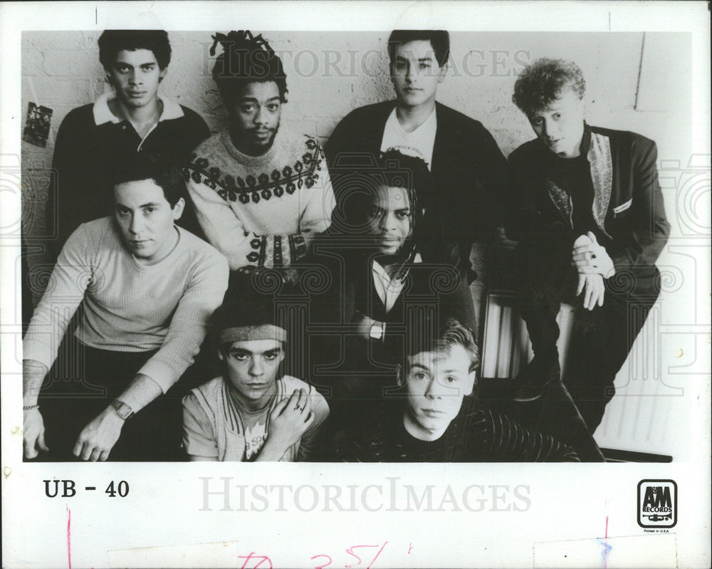 1985 Press Photo UB40 British Reggae Pop Band UK Singles Chart Birmingham - Historic Images