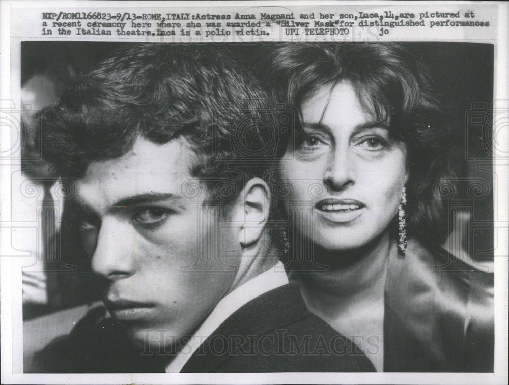 1968 Press Photo Actress Anna Magnani and son Luca - Historic Images
