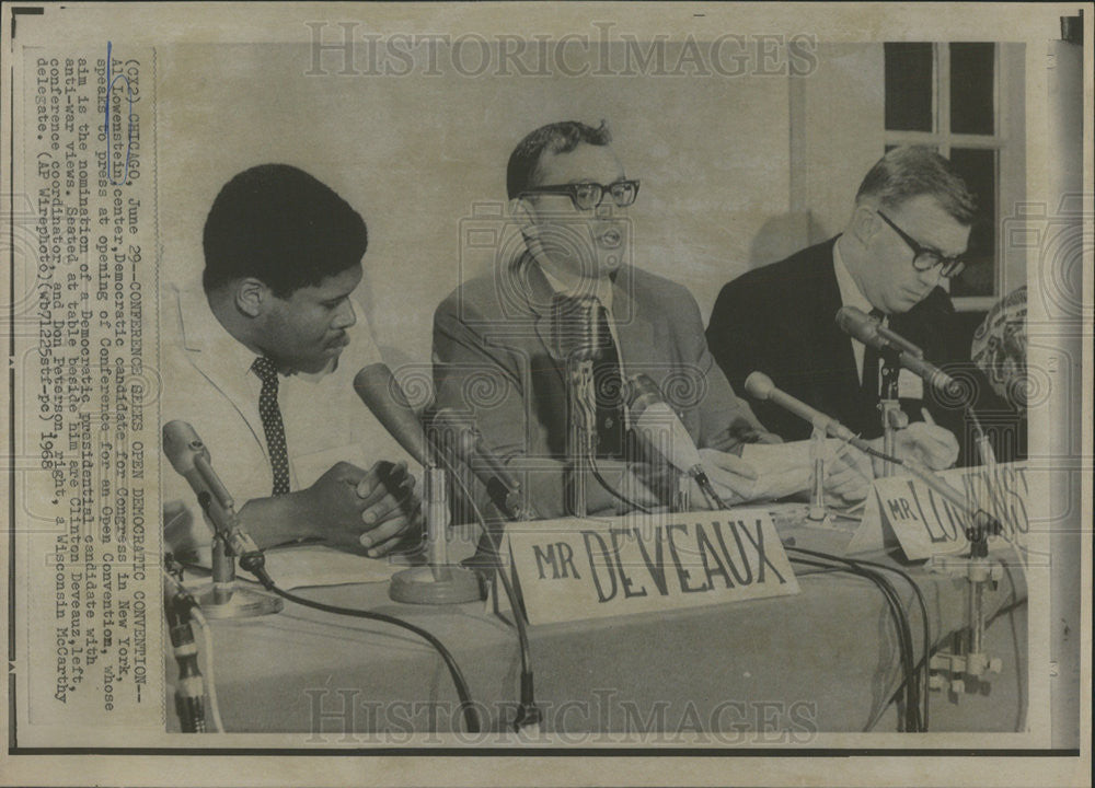 1968 Press Photo Allard K. Lowenstein United States New York Politician Activist - Historic Images