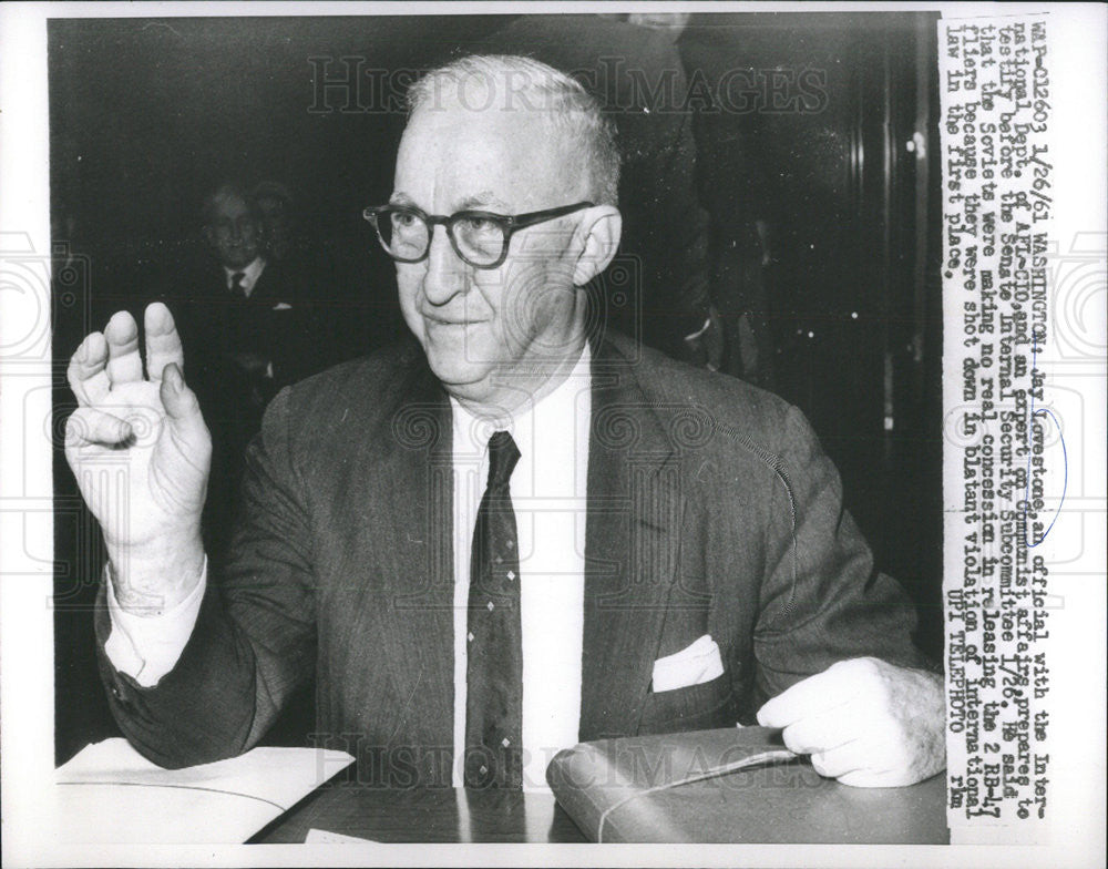 1961 Press Photo Jay Lovestone, AFL-CIO - Historic Images